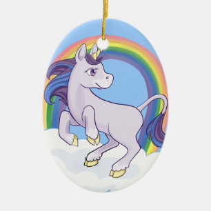 Niedlicher magischer RegenbogenUnicorn Keramik Ornament