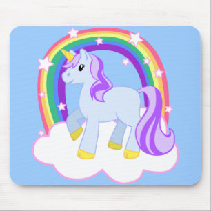 Niedlicher magischer Unicorn mit dem Regenbogen Mousepad