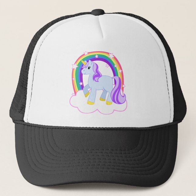 Niedlicher magischer Unicorn mit dem Regenbogen Truckerkappe (Vorderseite)