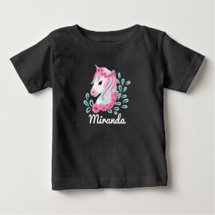 Niedlicher magischer Unicorn-Name Baby T-shirt