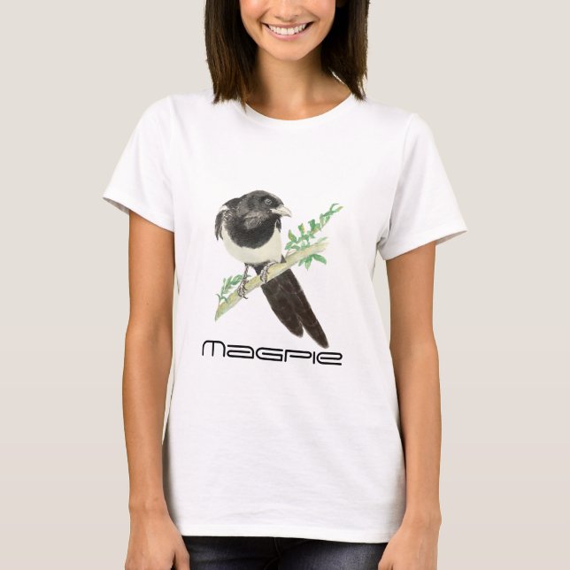 Niedlicher Magpie-Vogel, Vogelbeobachtung, Natur,  T-Shirt (Vorderseite)