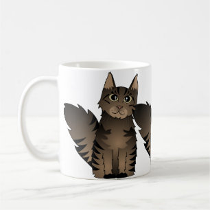 Niedlicher Maine-Waschbär-Katzen-Cartoon - Tasse