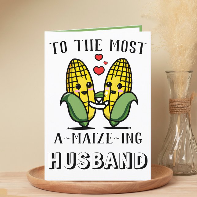 Niedlicher Maismais-Pub Husband-Jubiläum Dankeskarte (cute corn amazing husband greeting card)