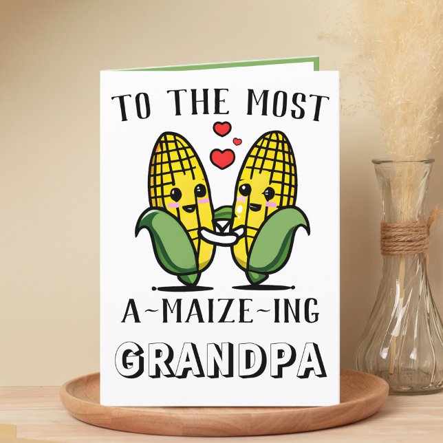 Niedlicher Maismais Pun Granddad Vatertag Dankeskarte (cute corn amazing grandfather happy birthday greeting card)