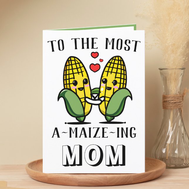 Niedlicher Maismais zum Muttertag Dankeskarte (cute corn amazing mom happy birthday greeting card)