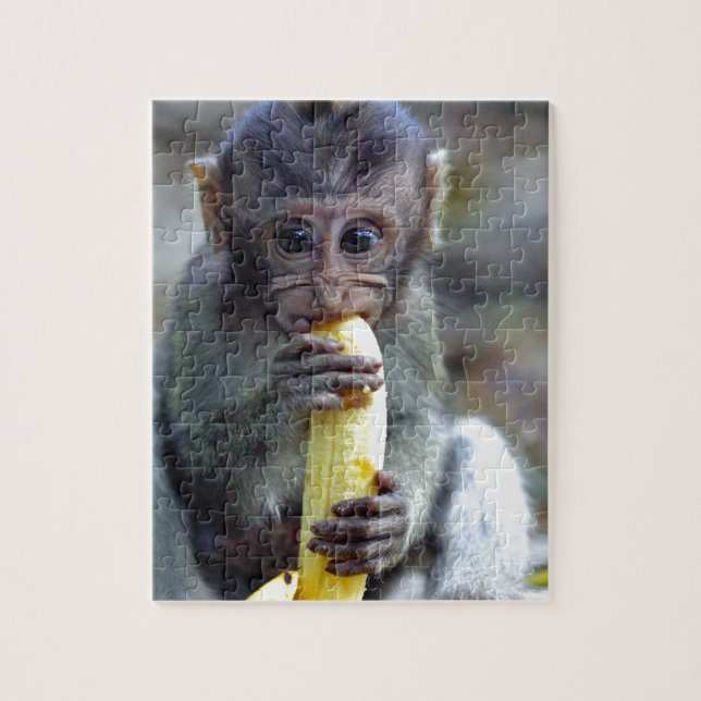 Niedlicher Makahahn mit Banane Puzzle (Vertikal)