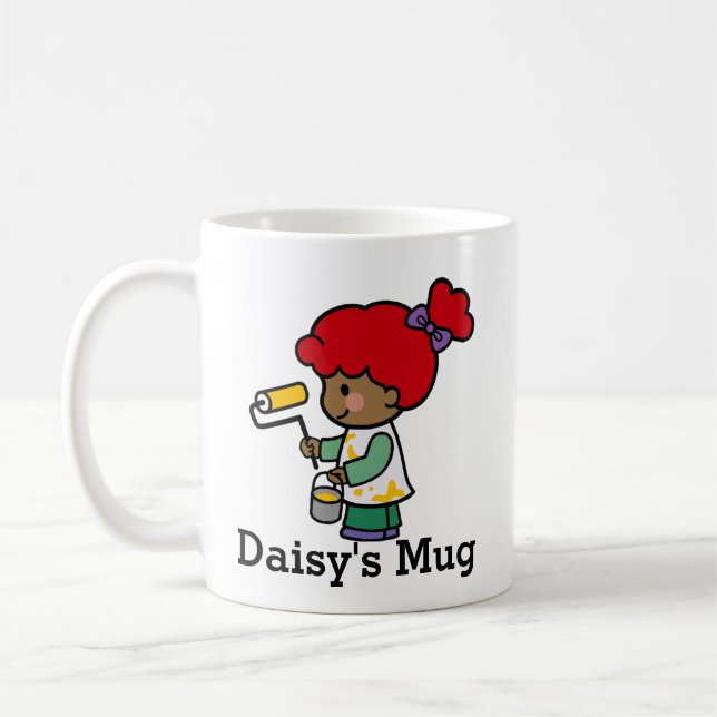 Niedlicher Malerkünstler mit Roller Kaffeetasse (Links)