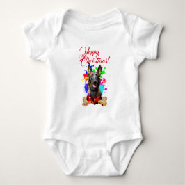 Niedlicher Malinois Dog Yappy Weihnachten Baby Strampler