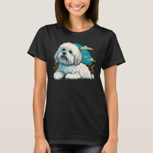 Niedlicher Malteser Hund auf Malteser 4 T-Shirt
