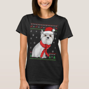 Niedlicher maltesischer Hund Ugly Christmas Sweate T-Shirt