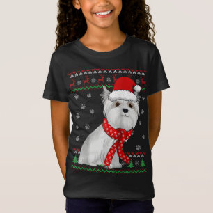 Niedlicher maltesischer Hund Ugly Christmas Sweate T-Shirt