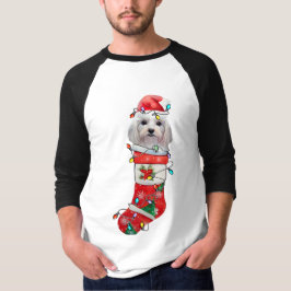 Niedlicher maltesischer Hundeweihnachtsfest, malte T-Shirt