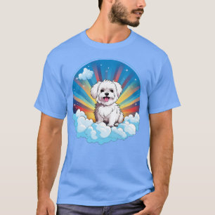 Niedlicher maltesischer Regenbogen Sunset Kawaii H T-Shirt