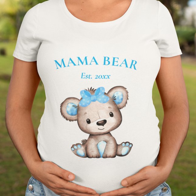 Niedlicher Mama-Bär etablierte Datums-Kinderdusche Große Größe T-Shirt (Von Creator hochgeladen)