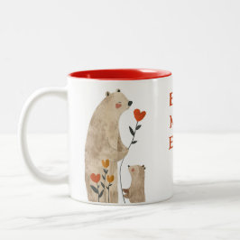 Niedlicher Mama Bear & Cub Beste Mama je Muttertag Zweifarbige Tasse