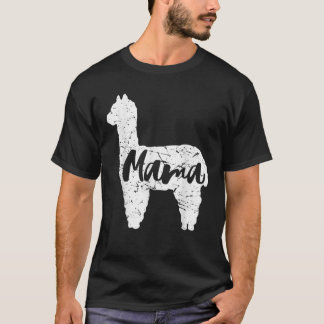 Niedlicher Mama Llama Alpaca Happy Mütter Day T-Shirt