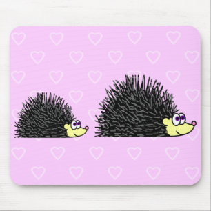 Niedlicher Mama-und Baby-Igel Mousepad