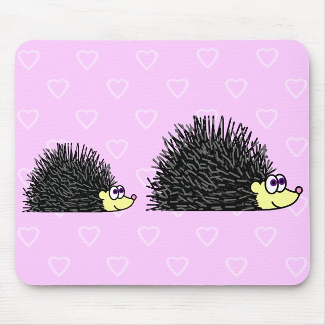 Niedlicher Mama-und Baby-Igel Mousepad (Vorne)