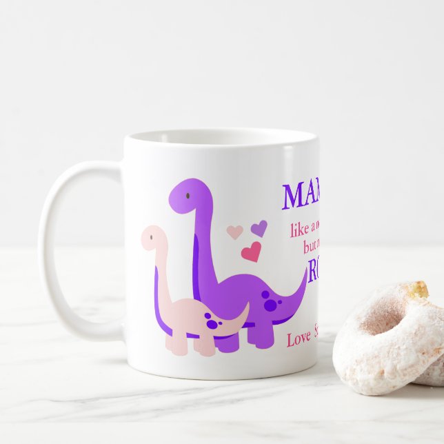 Niedlicher Mamasaurus Muttertag Kaffeetasse (Mit Donut)
