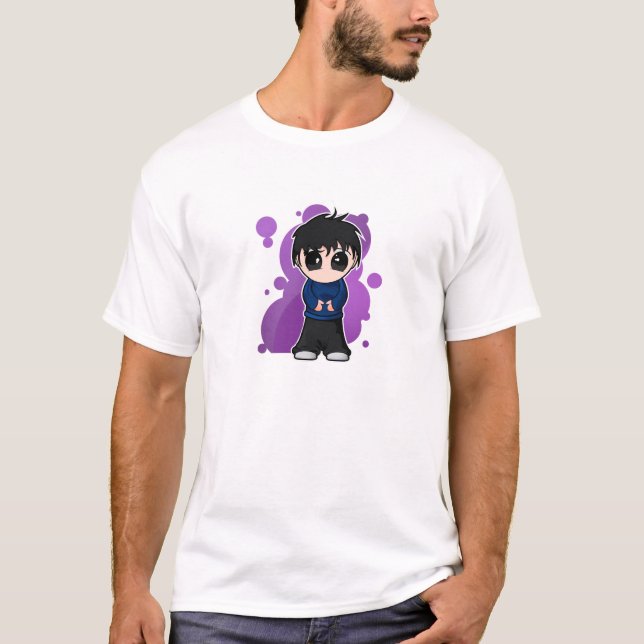 Niedlicher Manga/Animejunge T-Shirt (Vorderseite)