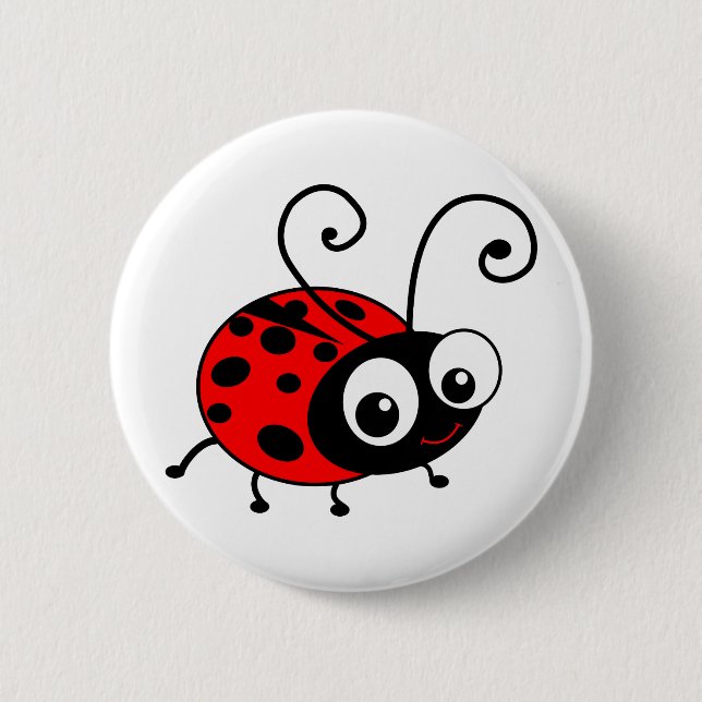 Niedlicher Marienkäfer Button (Vorderseite)