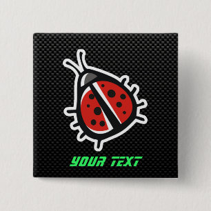 Niedlicher Marienkäfer; Glatt Button