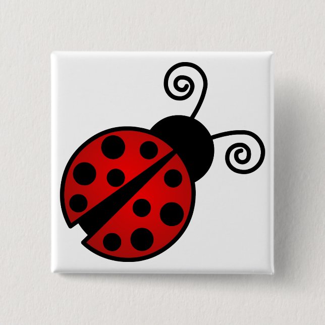 Niedlicher Marienkäfer - Rot und Schwarzes Button (Vorderseite)