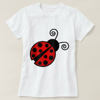 Niedlicher Marienkäfer - Rot und Schwarzes T-Shirt