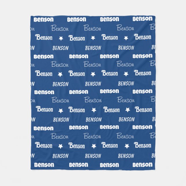 Niedlicher marineblauer Nachname personalisiert Fleecedecke (Vorderseite)
