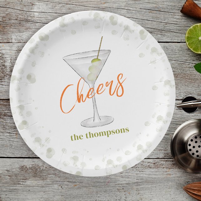 Niedlicher Martini-Cocktail Einfaches Party Pappteller (Von Creator hochgeladen)