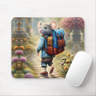 Niedlicher Mäuse auf dem Weg zur Schule, personali Mousepad