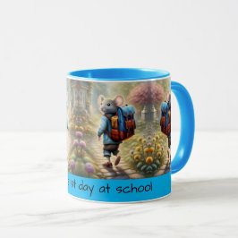 Niedlicher Mäuse auf dem Weg zur Schule Tasse