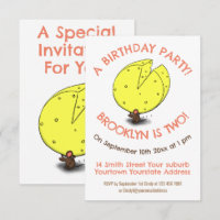 Niedlicher Mauskäse Geburtstagsfeier Cartoon Einla