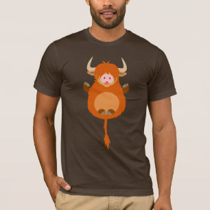Niedlicher meditierender Cartoon-Hochland-Kuh-T - T-Shirt