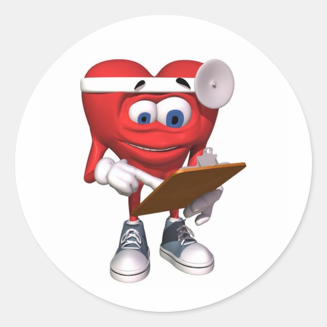 Niedlicher Mediziner Runder Aufkleber (Vorderseite)