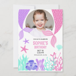 Niedlicher Meerjungfrau-Schwanz, Meerjungfrau mit Einladung