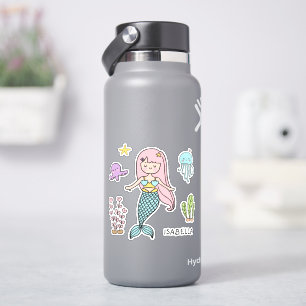 Niedlicher Mermaid Whimsical Girly Personalisierte Aufkleber