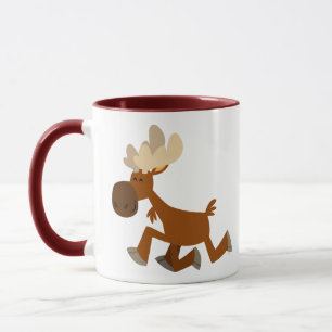 Niedlicher Merry-Cartoon-Elch Tasse