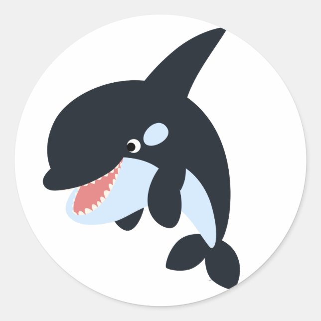 Niedlicher Merry Cartoon Killer Whale Sticker (Vorderseite)
