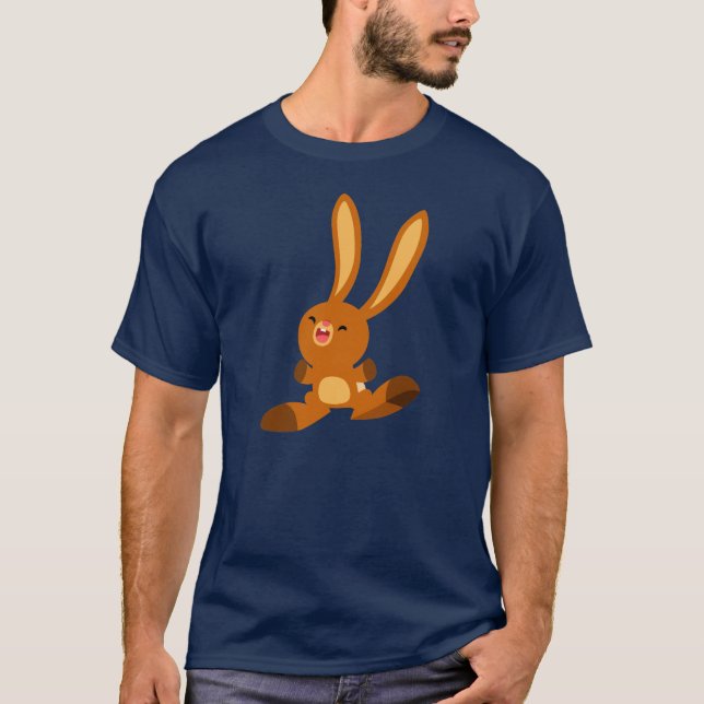 Niedlicher Merry Cartoon Rabbit T - Shirt (Vorderseite)