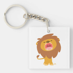 Niedlicher Mighty Roaring Lion Cartoon Akryllische Schlüsselanhänger