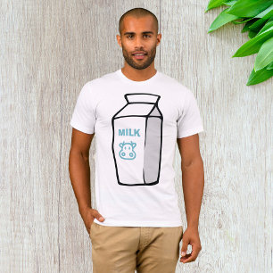 Niedlicher Milchkuh Cartoon Milchkarton Illustrati T-Shirt