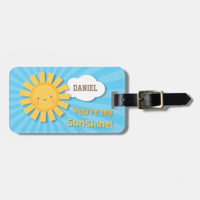 Niedlicher, milder, kleiner Sonnenschein für Kinde Gepäckanhänger (Vorderseite horizontal)