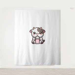 Niedlicher Milkshake Lover Little Calf Frozen Jogh Wandteppich