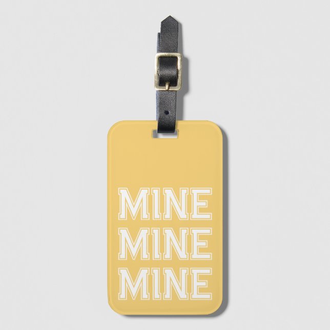 Niedlicher Mine Funny Yellow Luggage Tag Gepäckanhänger (Vorderseite Vertikal)