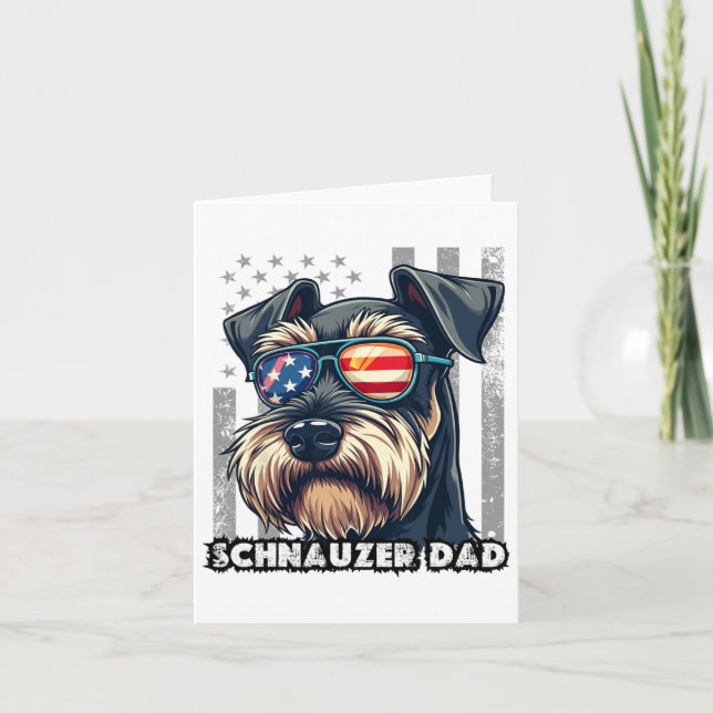 Niedlicher Mini Schnauzer Vater Hundeliebhaber Tag Karte (Vorderseite)
