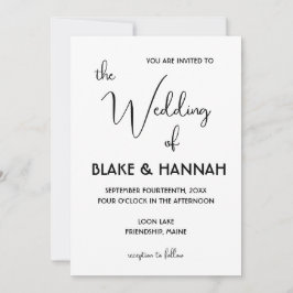 Niedlicher Minimal Boho Wedding Handgeschriebener Einladung