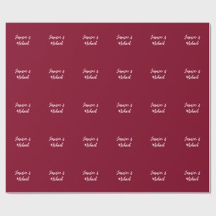 Niedlicher Minimalistischer Burgund-Rote Calligraf Geschenkpapier