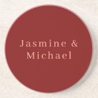 Niedlicher Minimalistischer Deep Red & Peach Name