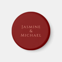 Niedlicher Minimalistischer Deep Red & Peach Name